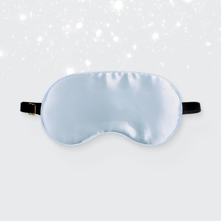 Маска для сна Somia х Ayris Silk, цвет серебристо-голубой